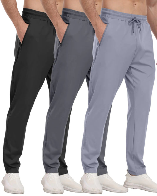 TriFlex Pro - 3-Pack Men’s Performance Joggers with Zipper Pockets