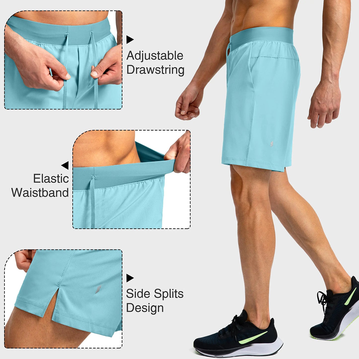 SwiftRun Pro - Men’s Lightweight Running Shorts with Zipper Pockets