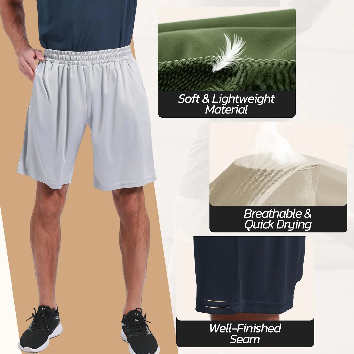 ActivePro 3-Pack Men’s Quick-Dry Gym & Basketball Shorts